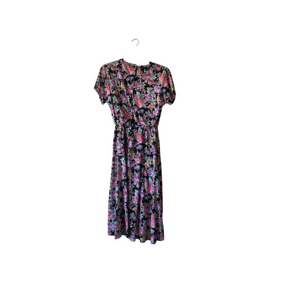 NWT deadstock floral midi dress button back size medium - Picture 3 of 7